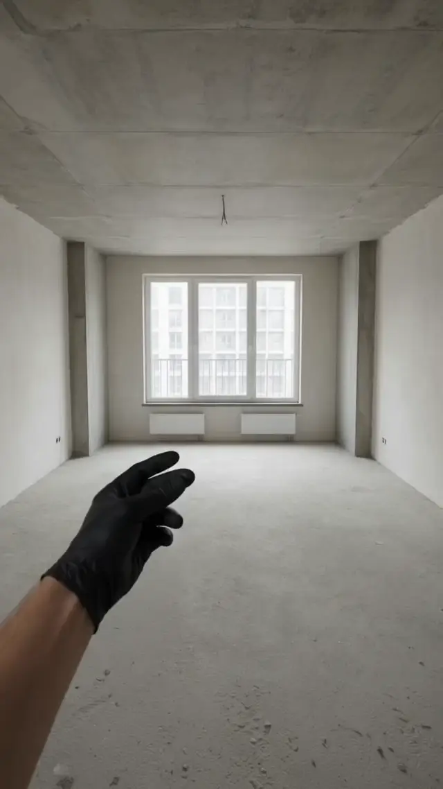ONE continuous static first-person POV shot.