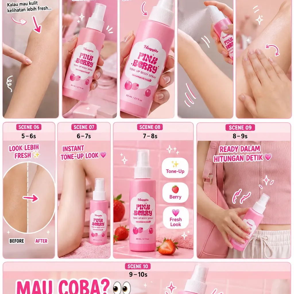 Reference image for Pertahankan bentuk botol, warna pink, nozzle, ukuran, label