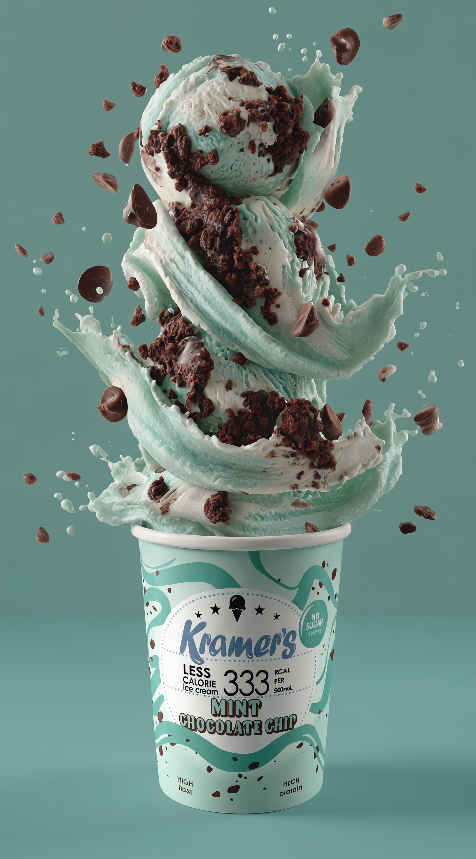 Reference image for Ice Cream Bursts Out of the Cup and Reassembles in Slow Motion 🍦🍫