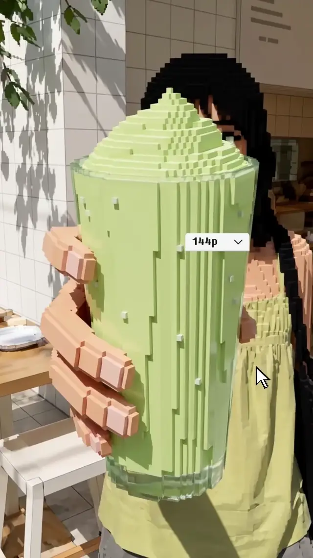 From Pixelated Preview to Creamy Macro: A Video Prompt for Matcha Drink Ads