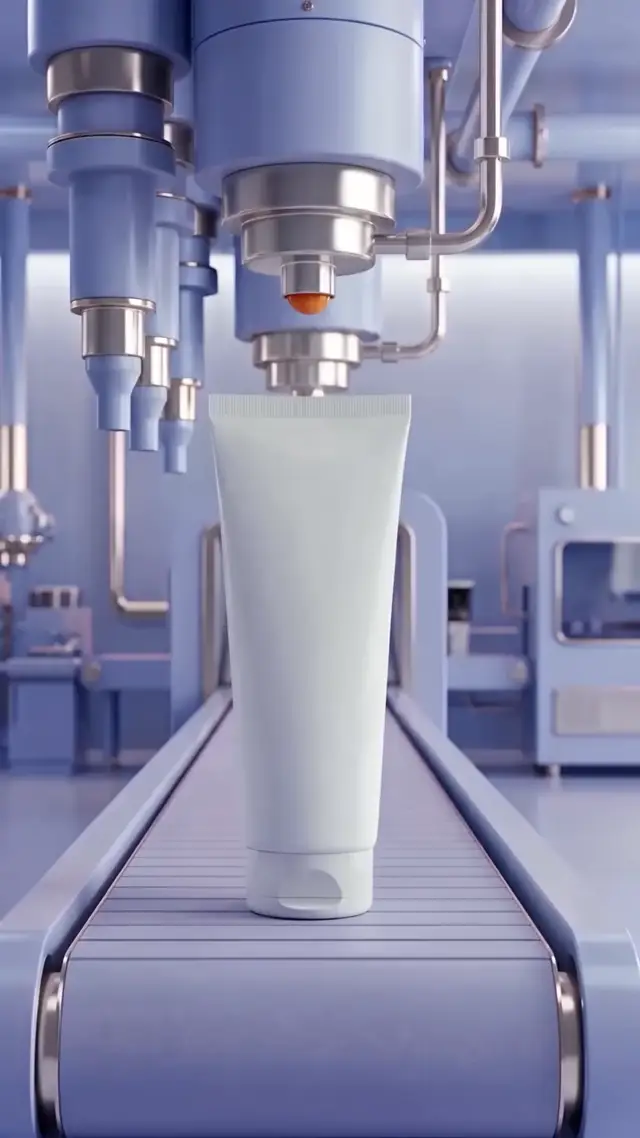 Cosmetic Factory Label Animation AI Video Prompt for Skincare and Beauty Brands