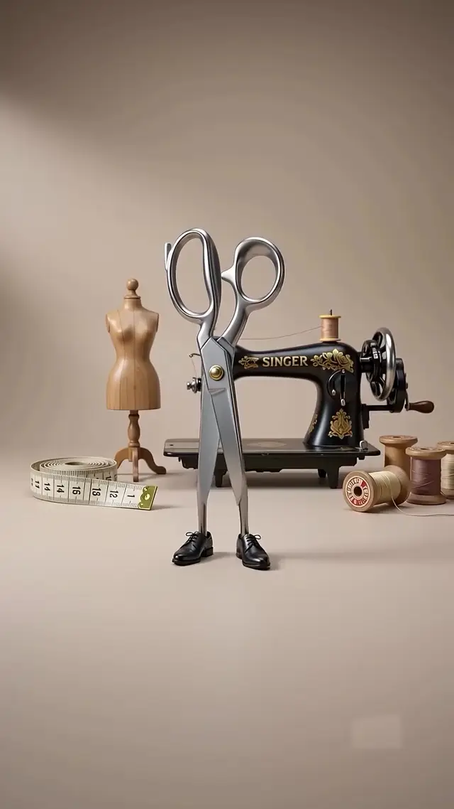 Anthropomorphic Scissors AI Video Prompt for Crafting Brand Ads