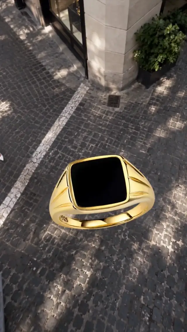AR Jewelry Reveal Ad Ideas: High Angle Street Shot with Floating Ring Effect
