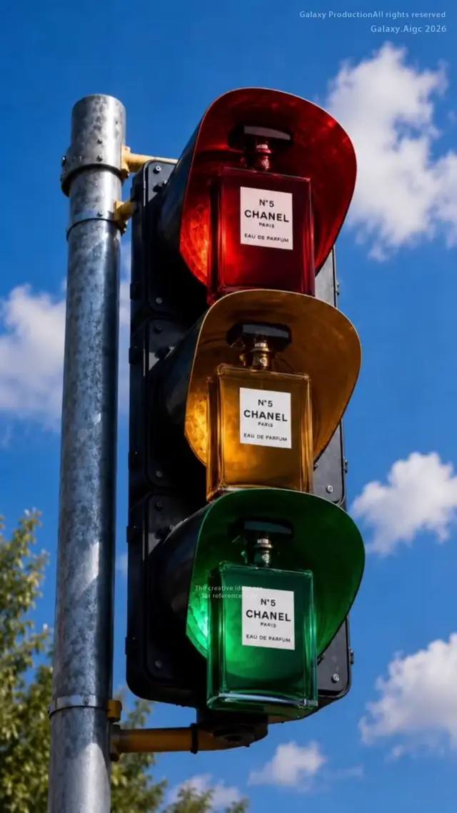 Surreal Traffic Light Product Reveal AI Video Prompt for Luxury Ads