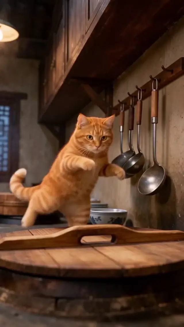 Kung Fu Cat Chef Cooking Video: AI Ad Concept for Food and Lifestyle Brands