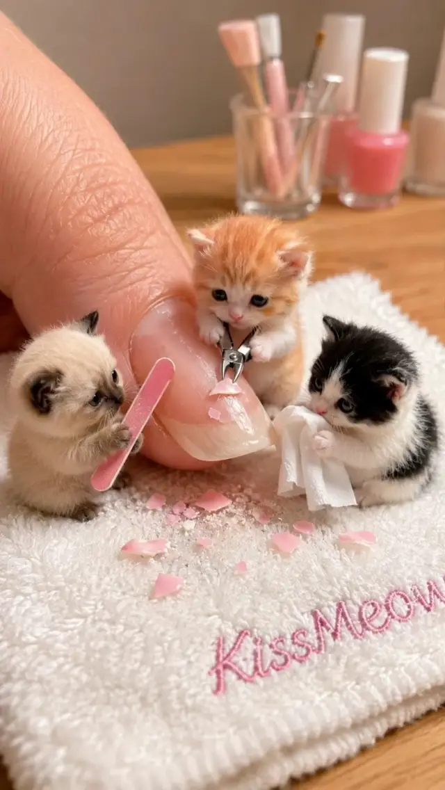 Kitten Nail Spa AI Video Prompt: A Whimsical Macro Commercial Concept