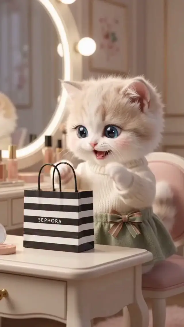 Adorable Kitten Makeup Tutorial AI Video Prompt for Beauty Ecommerce