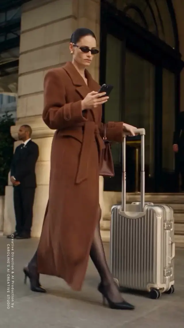 Urban Elegance Interruption AI Video Prompt for Premium Luggage and Lifestyle Products