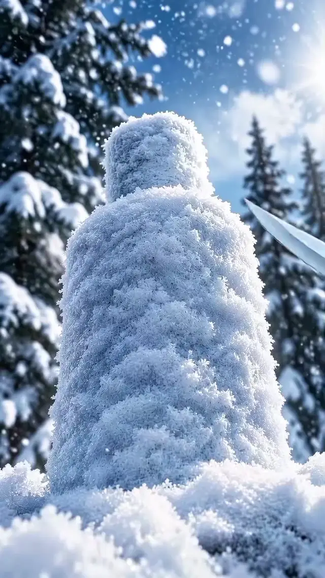 High-Contrast Snow Reveal AI Video Prompt for Luxury Product Advertising