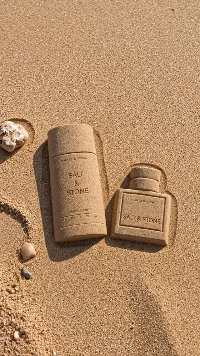 Organic Reveal Product Commercial Ideas: Water Washes Away Sand to Show Clean Packaging