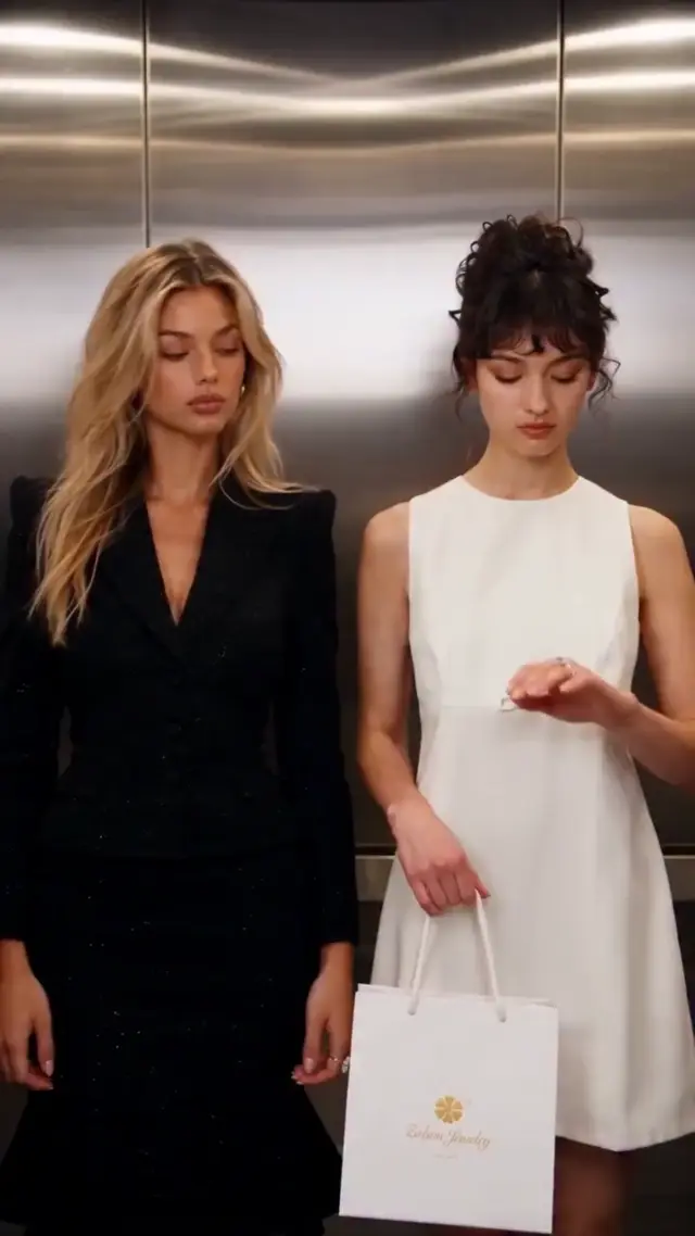 Luxury Elevator Shopping Spree AI Video Prompt for Jewelry and Ecommerce Ads