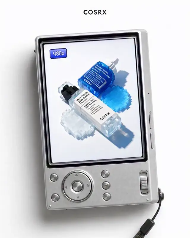Retro Tech UI Product Video Concept for Modern Skincare AI Prompts