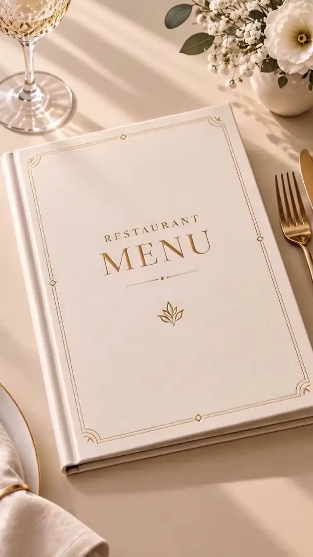 Elegant AI Video Prompt for Restaurant Menu and Food Advertising Ideas