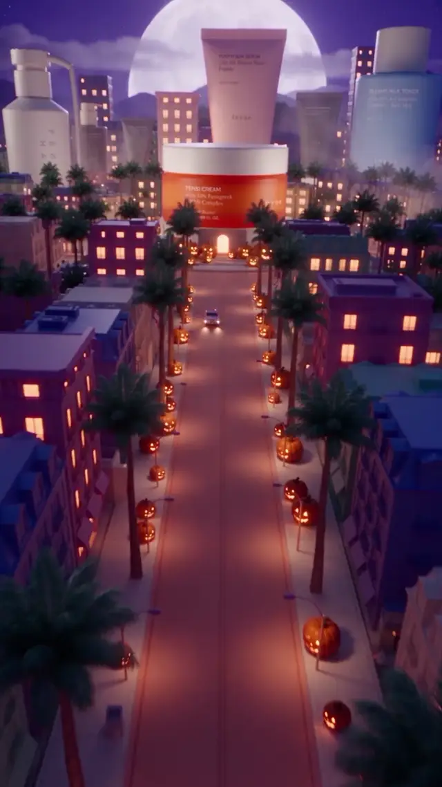 Halloween Product City AI Video Prompt for Skincare Advertising