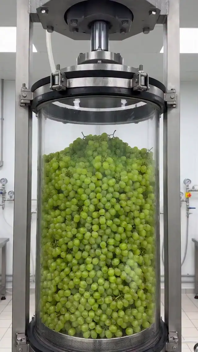 Industrial Precision Food Pressing AI Video Prompt for Juice and Beverage Ads