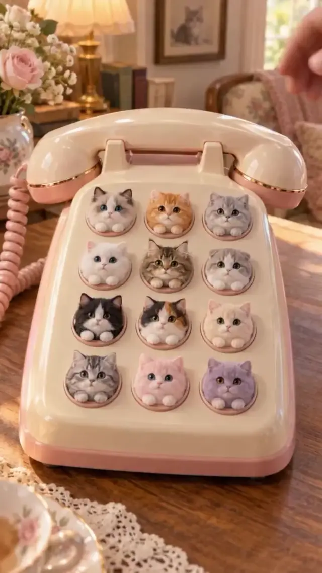 Retro Kitten Toy Telephone AI Video Prompt for Product Reveals and Nostalgia Marketing
