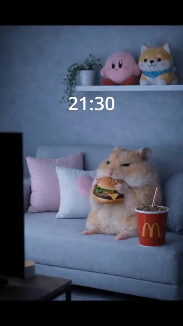 Comedic Foodie Hamster AI Video Prompt for ASMR Product Ads